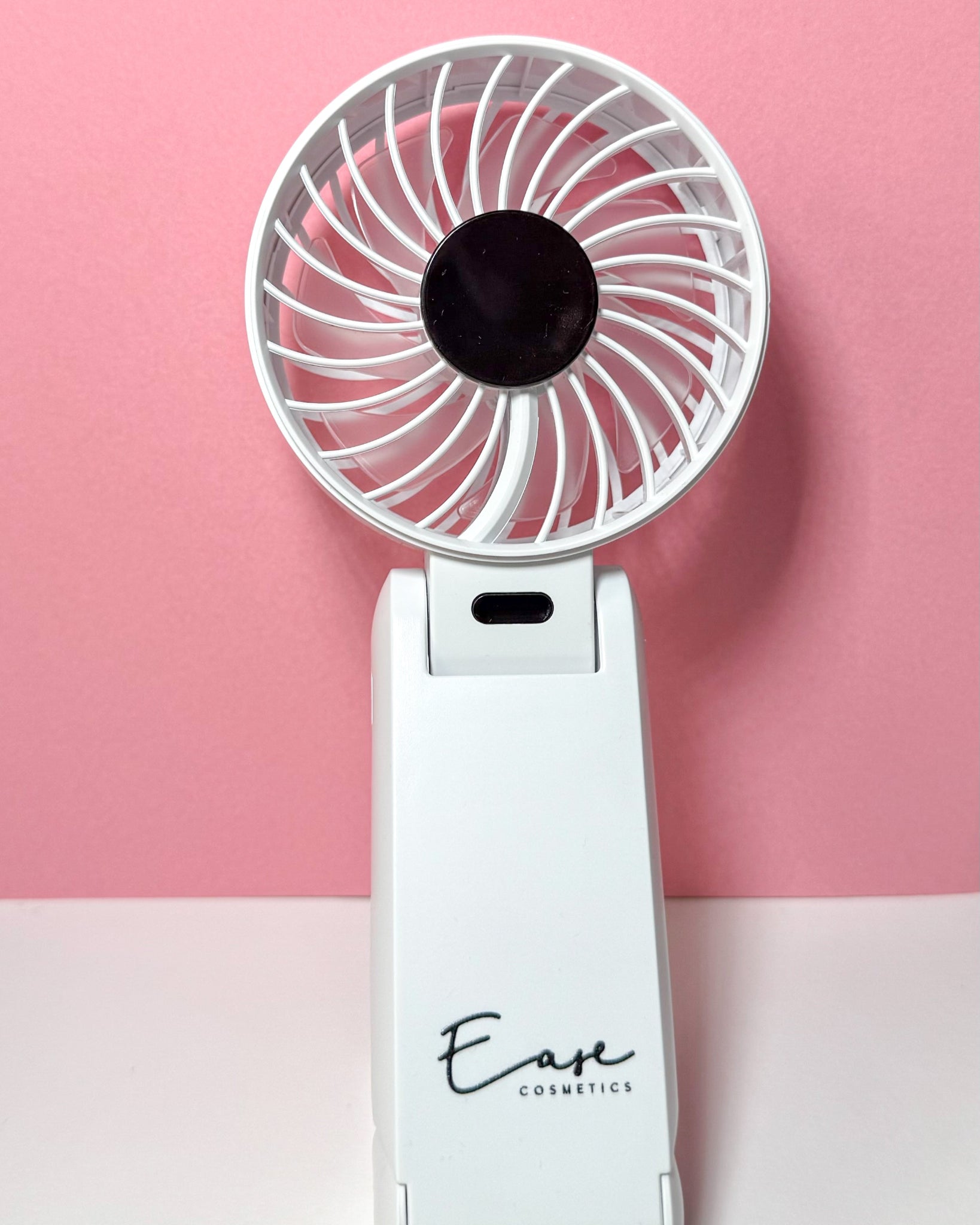 Mini digital LED display foldable fan for portable cooling