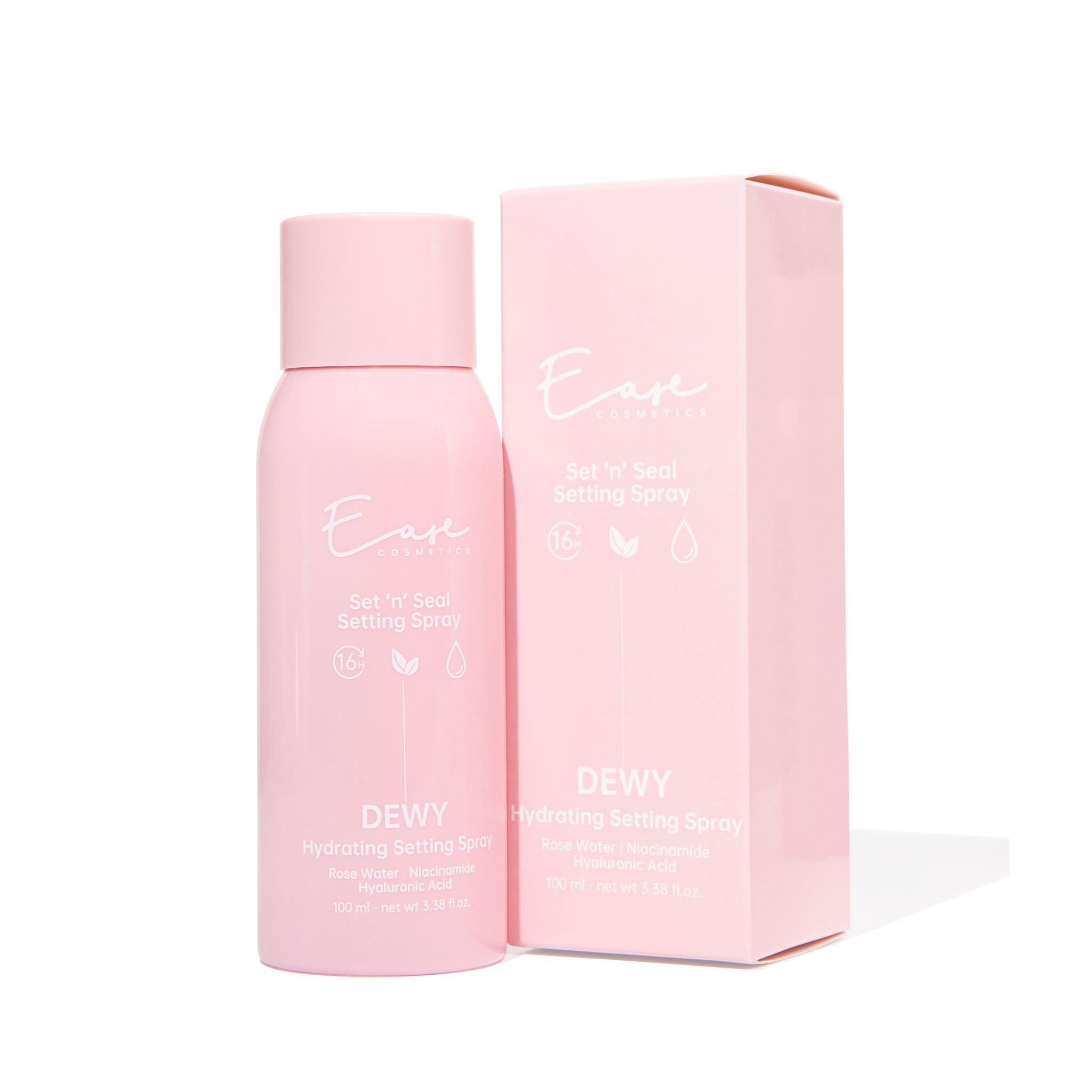 Dewy setting spray showing long-lasting radiant glow